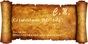Czimbalmos Máté névjegykártya