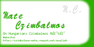 mate czimbalmos business card